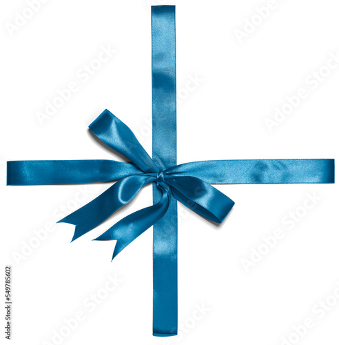 Blue bow ribbon