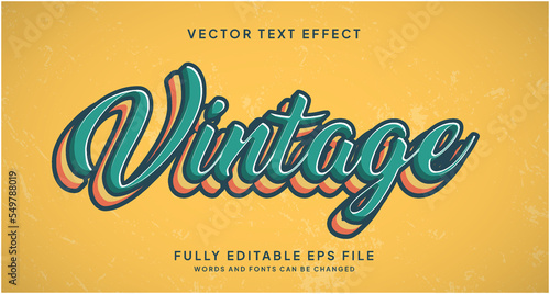Editable Text Effect Vintage Style