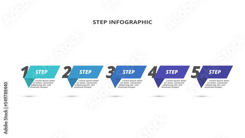 Creative concept for infographic with 5 steps, options, parts or processes.