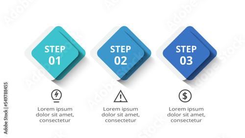 Creative concept for infographic with 3 steps, options, parts or processes.