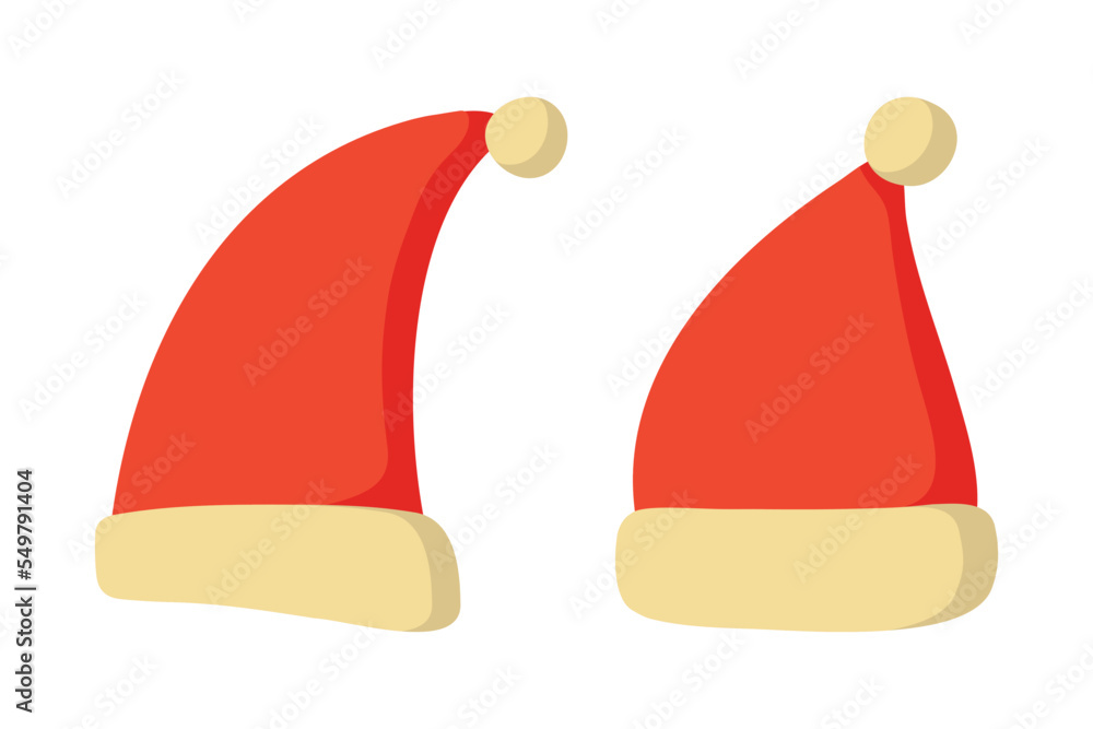 Santa Claus cartoon red hat silhouette in flat style Santa Claus cartoon red hat silhouette in flat style