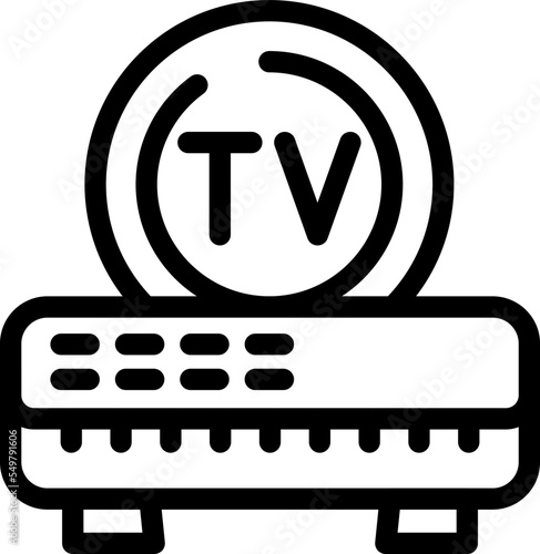 Modern tv box icon outline vector. Home remote video. Monitor computer