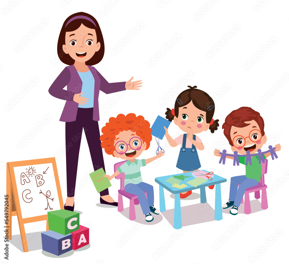 classroom teacher and cute students classroom teacher and cute students