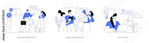Direct marketing abstract concept vector illustrations.