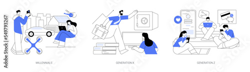 Generational change abstract concept vector illustrations.