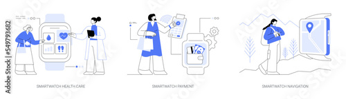Smart accessories abstract concept vector illustrations.