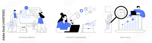Business growth abstract concept vector illustrations.