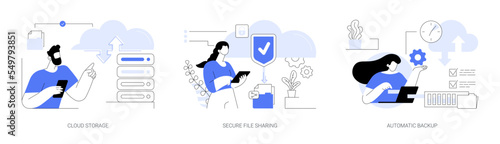 Database security abstract concept vector illustrations.