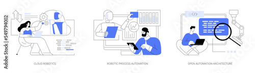 Computer science abstract concept vector illustrations.