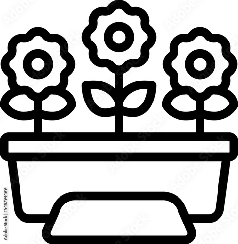 Plant box icon outline vector. Garden windowsill. Nature farm