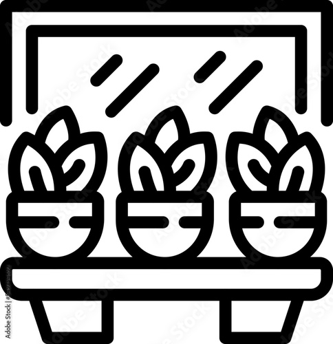 Fresh plant box icon outline vector. Summer home. Nature interior