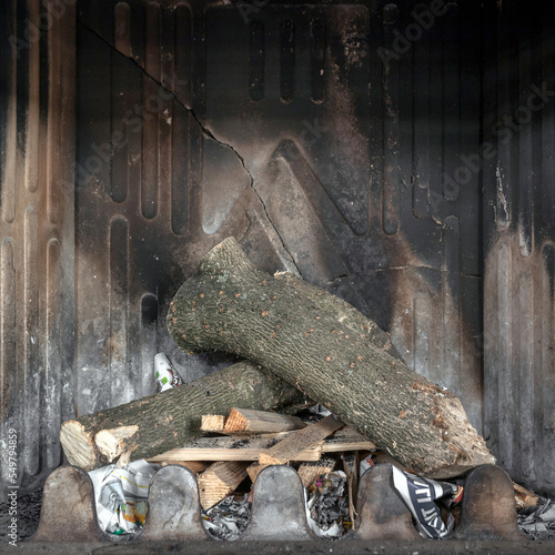 Valokuva Unlit fire place