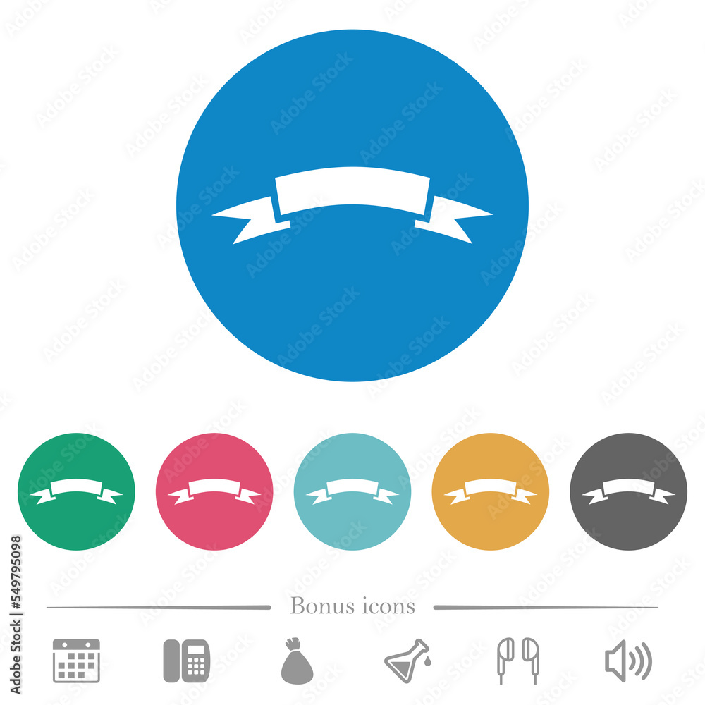 Title ribbon solid flat round icons Title ribbon solid flat round icons