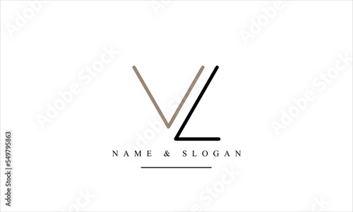 VL, LV, V, L abstract letters logo monogram