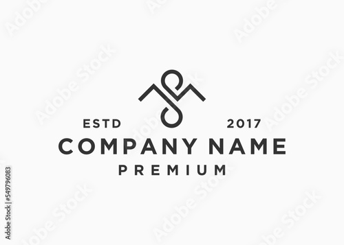 initials letter ms or sm logo design vector illustration template