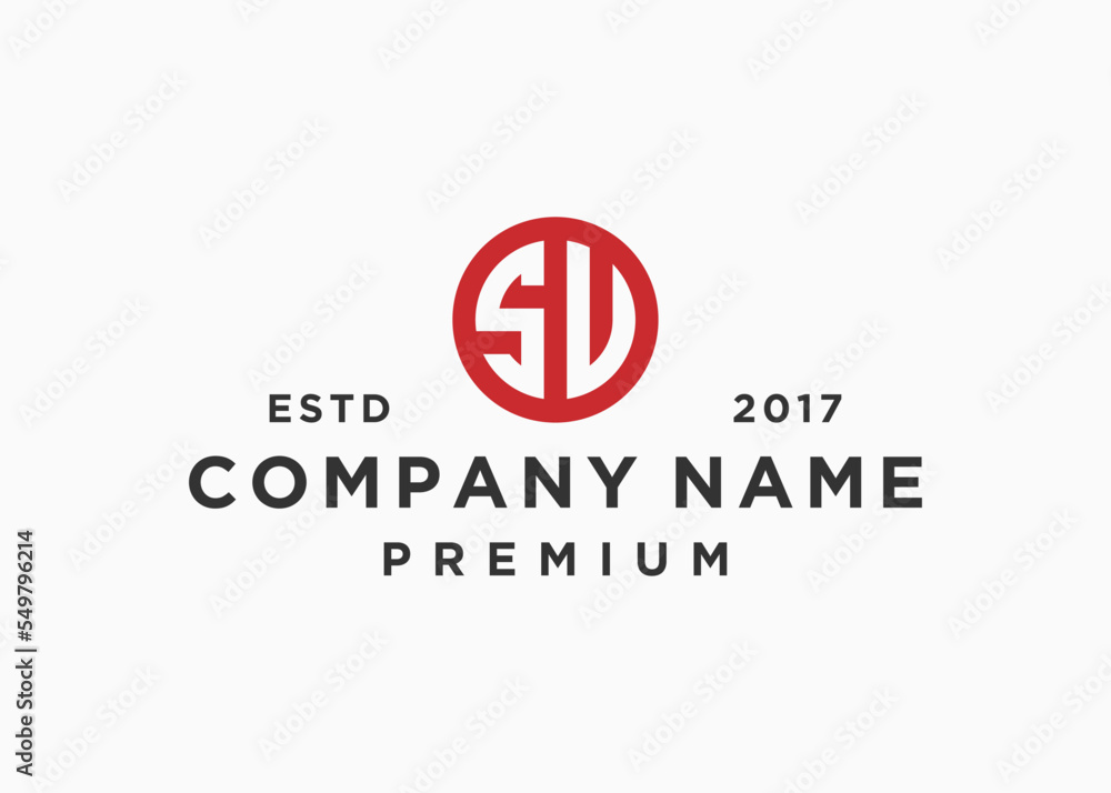 letter sv circle logo design vector illustration template Stock Vector ...