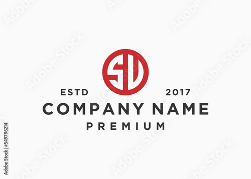 letter sv circle logo design vector illustration template