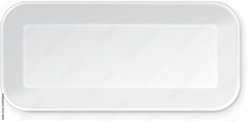 Mockup Empty Blank Styrofoam Plastic Food Tray Container, Plate, Dish. 3D. Illustration Isolated On White Background. Mock Up Template Ready For Your Design. Vector EPS10 Mockup Empty Blank Styrofoam Plastic Food Tray Container, Plate, Dish. 3D. Illustration Isolated On White Background. Mock Up Template Ready For Your Design. Vector EPS10