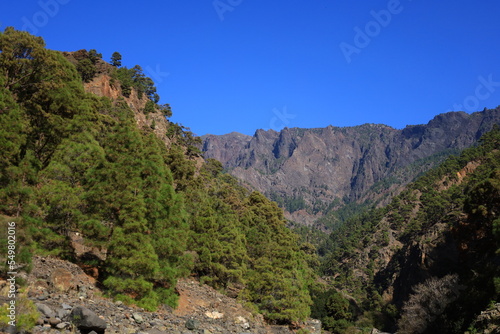 View on the Taburiente Caldera National Park In La Palma 