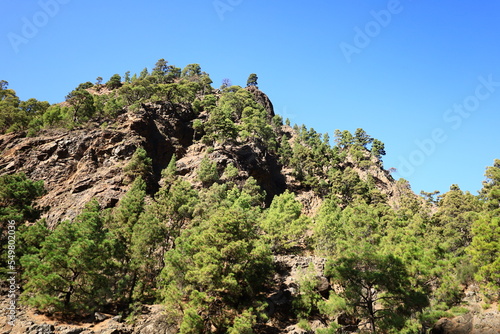View on the Taburiente Caldera National Park In La Palma 