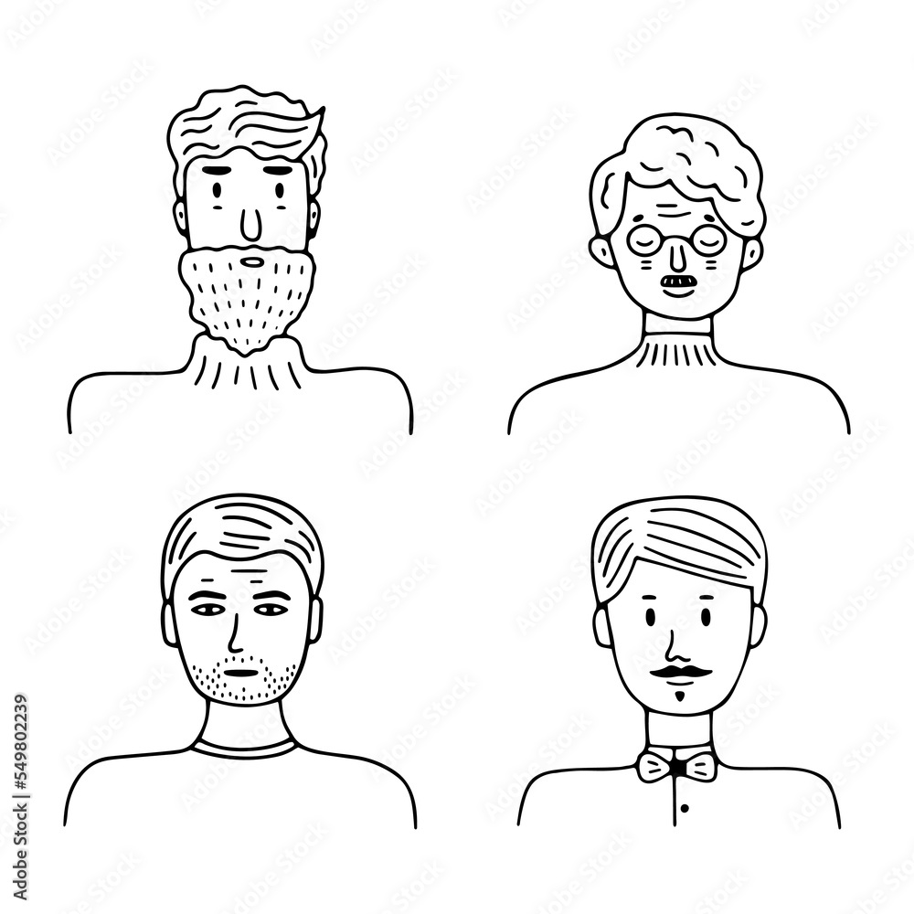 Set of men avatars for social media, website Set of men avatars for social media, website