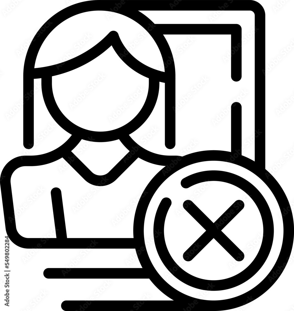 Deleting account icon outline vector. Social profile. Remove people Deleting account icon outline vector. Social profile. Remove people