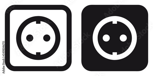 ofvs243 OutlineFilledVectorSign ofvs - power socket vector icon . mains outlet sign . isolated transparent . outline and filled version . AI 10 / EPS 10 . g11583