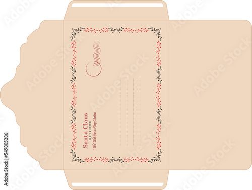 Envelope from Santa Claus template for print