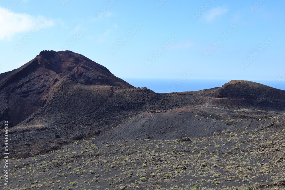 View on the Teneguia volcano in the south of La Palma