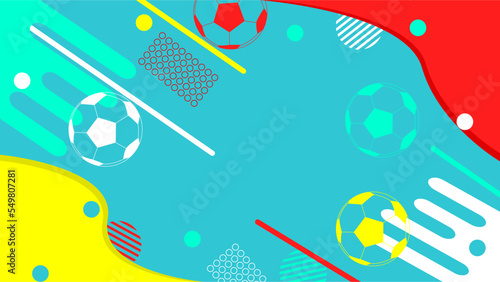 Abstract football background blue yellow red vector illustration