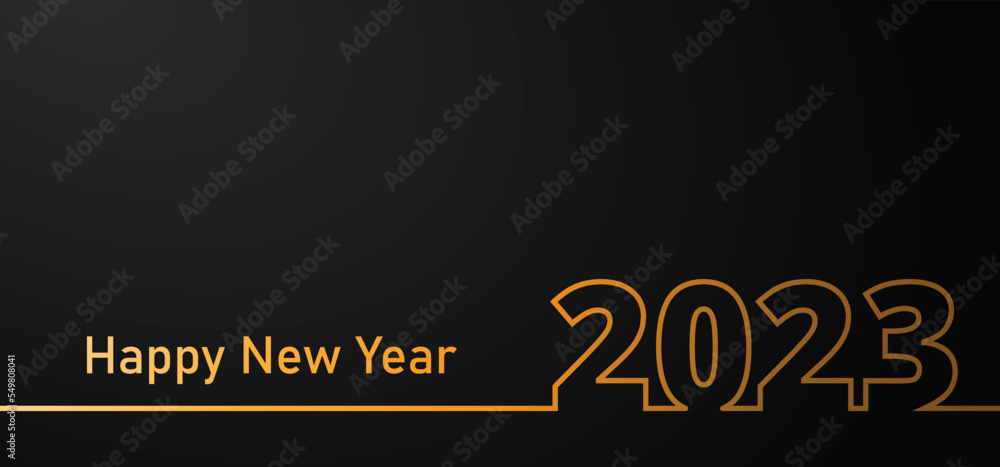 2023 Happy New Year banner template luxury