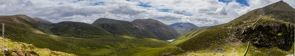 Panoramic view of the Mourne Mountains. Northern Ireland, UK