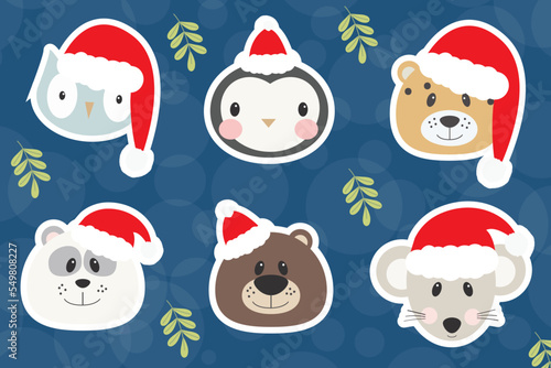 santa claus and christmas animals