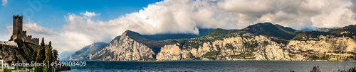 old town and port of Malcesine in italy