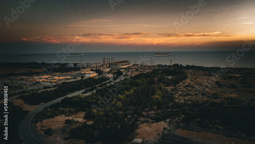 sunset over the city