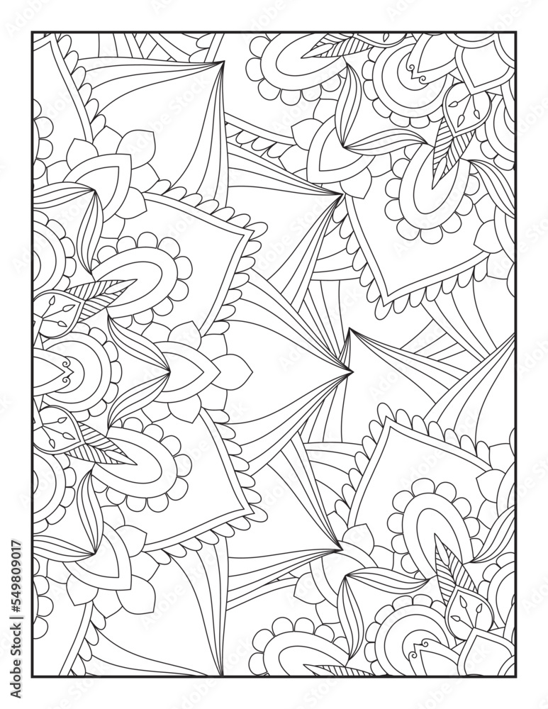 Flower Mandala Coloring Pages, Floral Mandala Coloring Pages, Pattern Coloring Page. Adult Coloring Page.