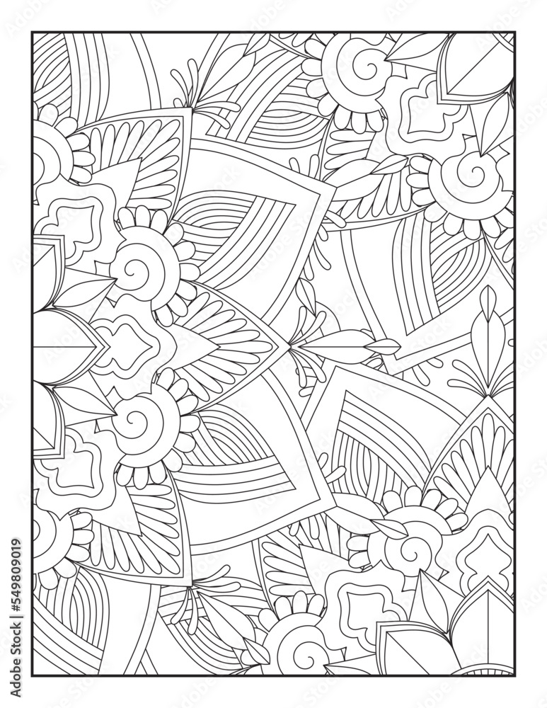 Flower Mandala Coloring Pages, Floral Mandala Coloring Pages, Pattern Coloring Page. Adult Coloring Page.