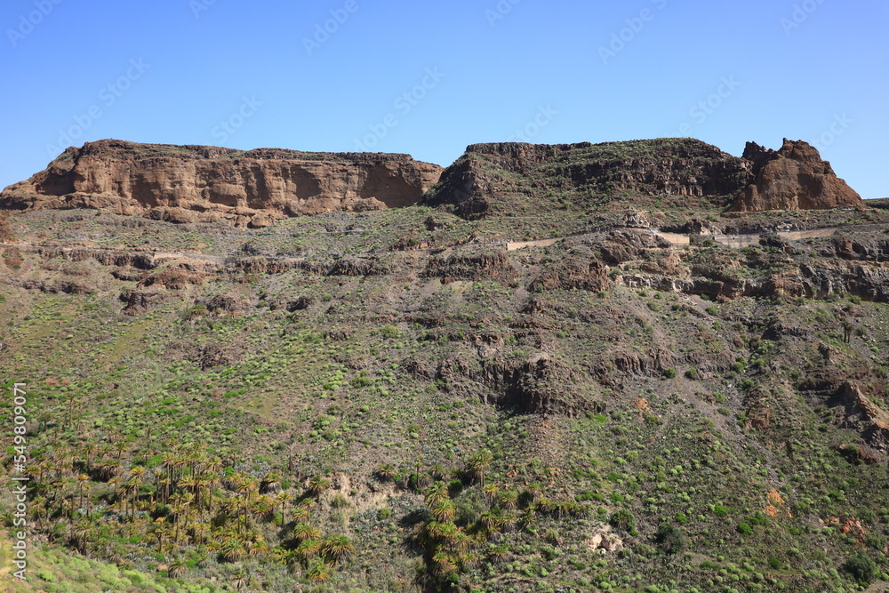 View on a mountain in the Pilancones Natural Park of Gran Canaria