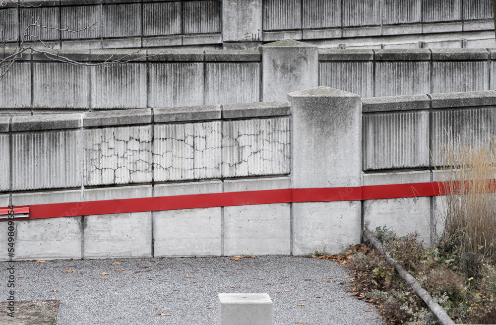 Fototapeta premium urban concrete pedestrian ramp geometric design