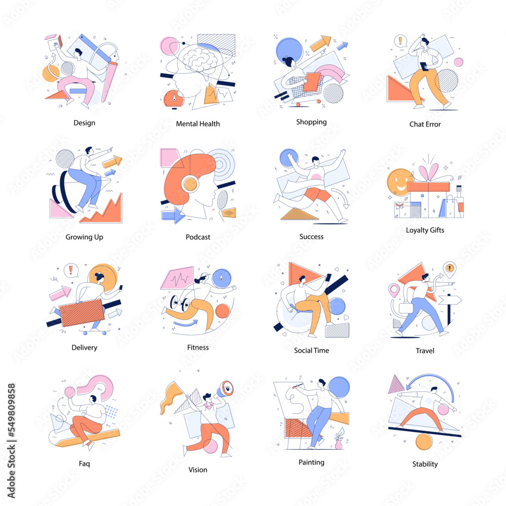 Pack of Trendy Flat Illustrations
Pack of Trendy Flat Illustrations