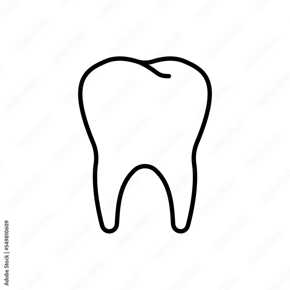 Outline tooth with root icon. Bone dental formation in mouth for healthy experience and food with dental procedures and vector care Outline tooth with root icon. Bone dental formation in mouth for healthy experience and food with dental procedures and vector care