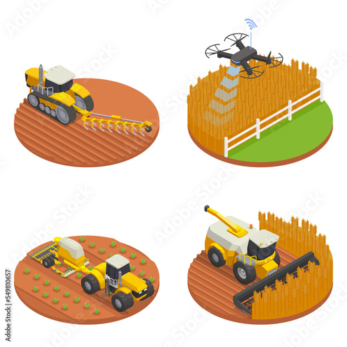 Modern Agricultural Machinery Set