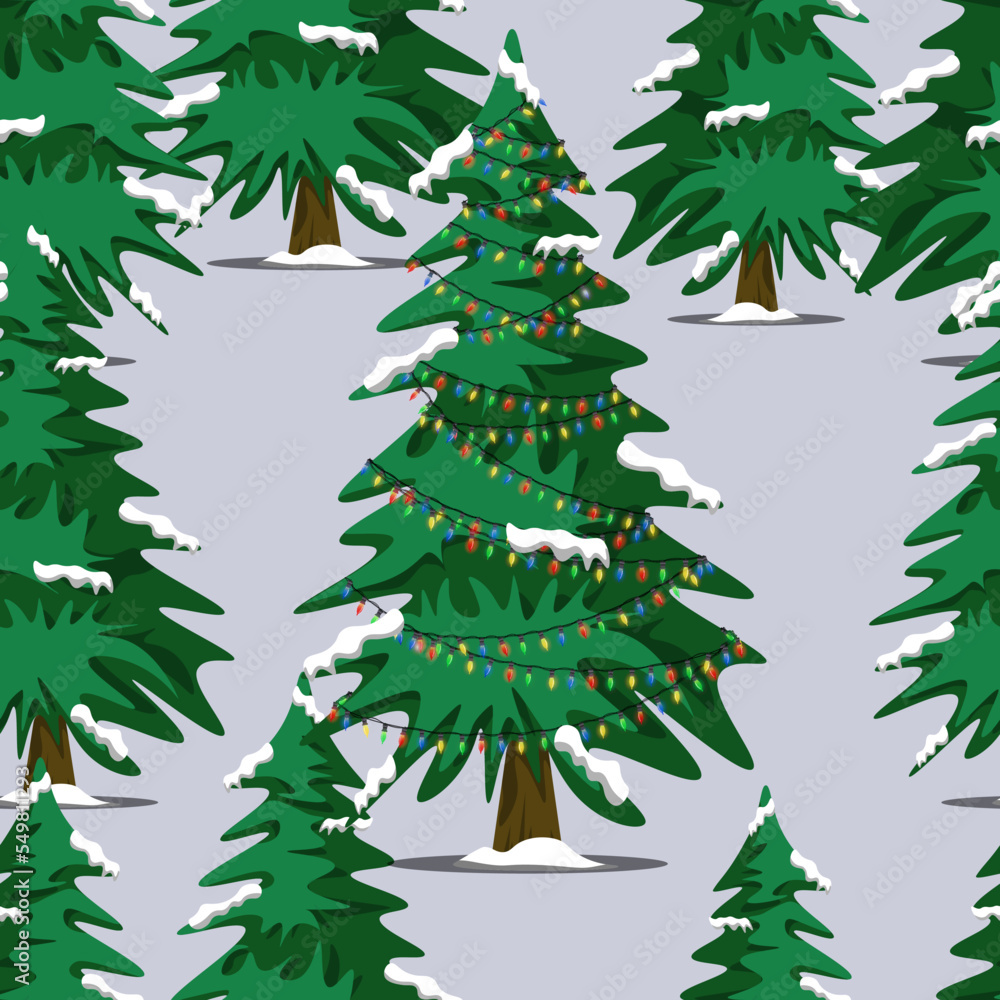 Winter hristmas Trees and Pines in Snow. Winter hristmas Trees and Pines in Snow.