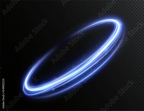 Light blue Twirl. Curve light effect of blue line. Luminous blue circle. Light blue pedistal, podium, platform, table. Vector PNG. Vector illustration	