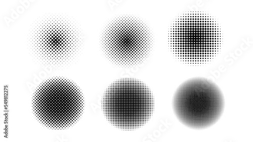 Halftone circular collection set vector © Ade