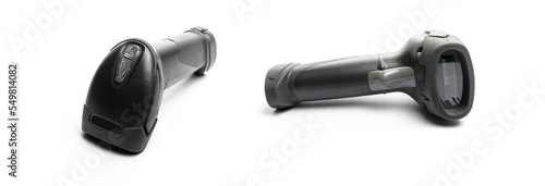 Barcode scanning. Reader laser scanner for warehouse. Retail lab