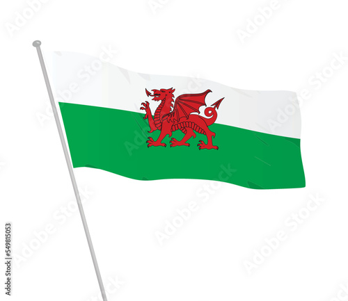 Wales national flag. vector illustration