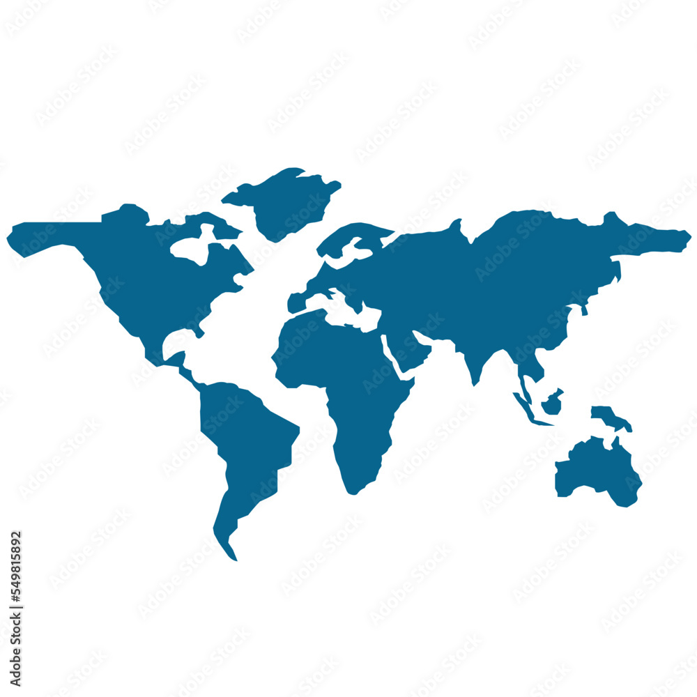 Obraz premium Blue blank world map.