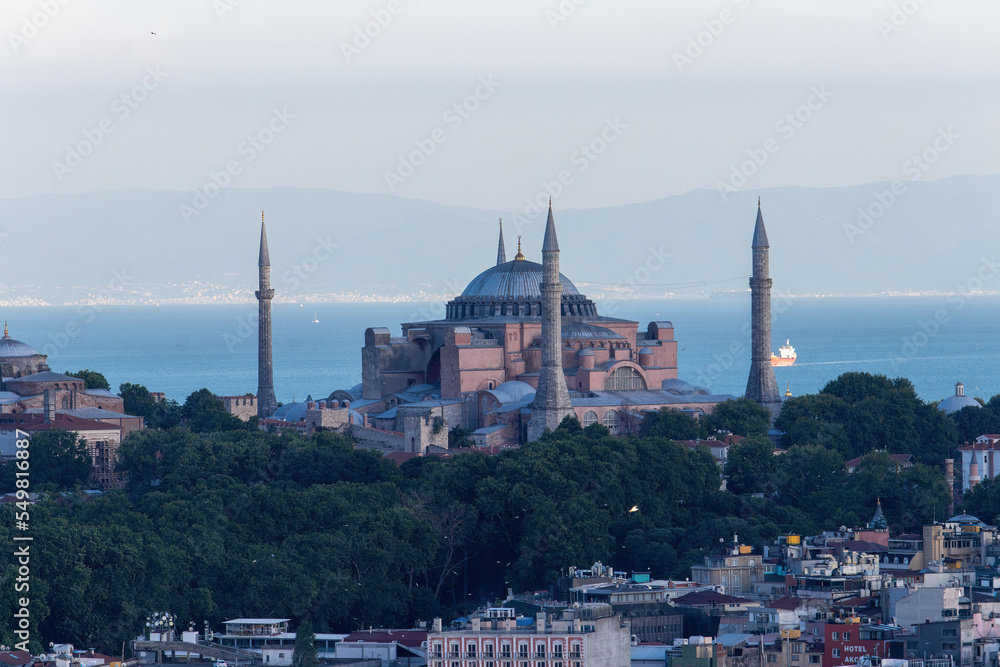 Hagia Sophia mosque in Istanbul - Turkey. Old historic buildings of world