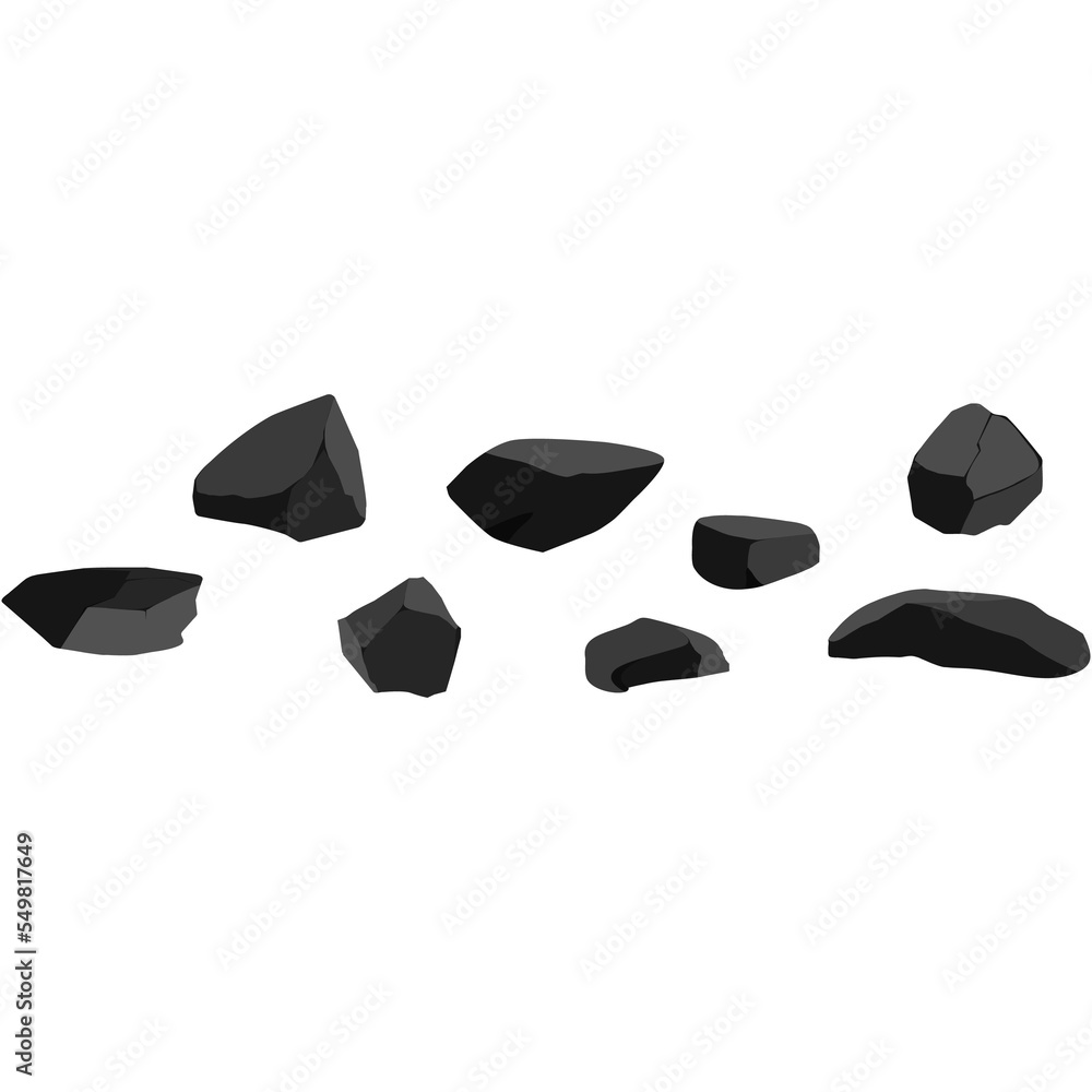 A set of black charcoal of various shapes.Collection of pieces of coal, graphite, basalt and anthracite. The concept of mining and ore in a mine.Rock fragments,boulders and building material. A set of black charcoal of various shapes.Collection of pieces of coal, graphite, basalt and anthracite. The concept of mining and ore in a mine.Rock fragments,boulders and building material.